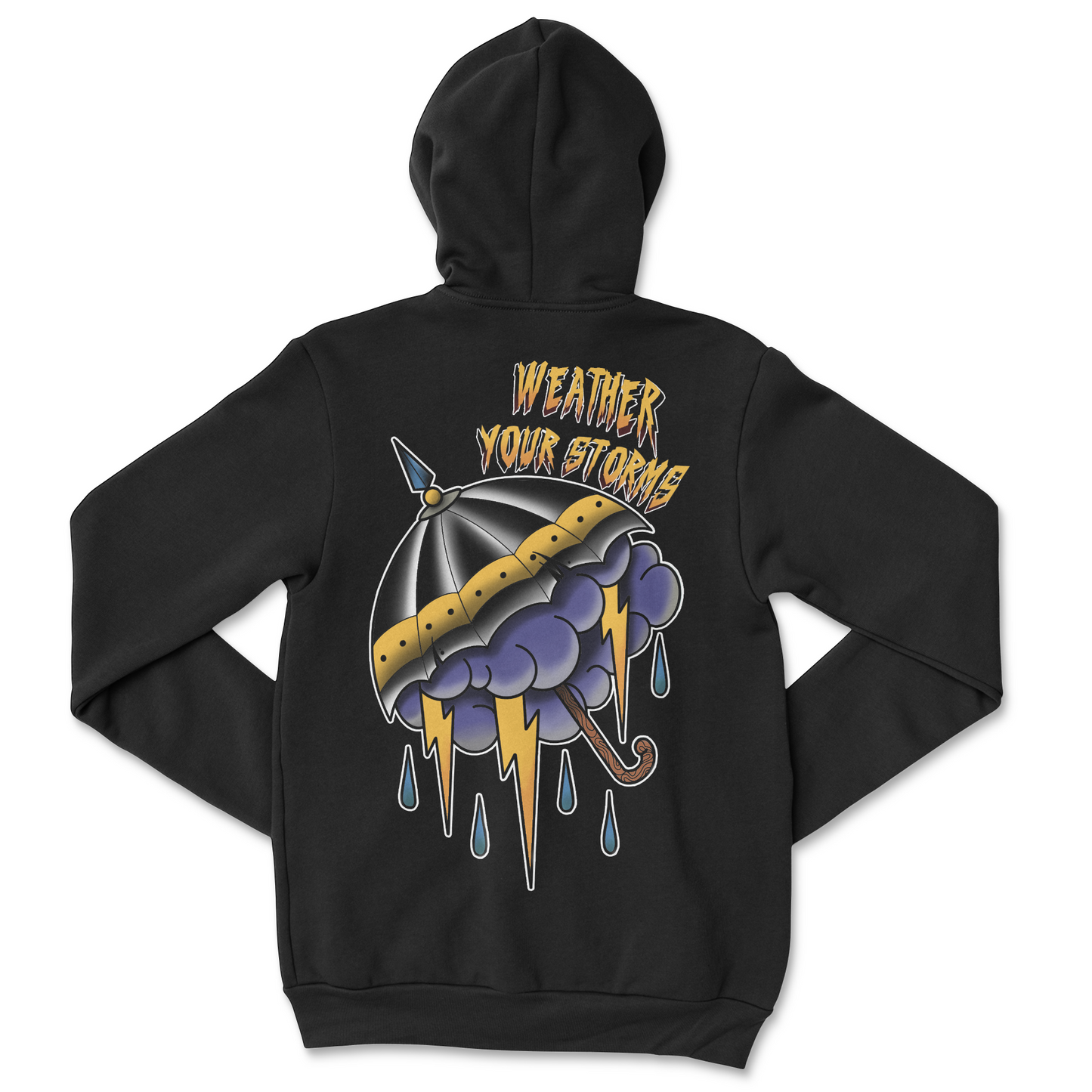 11"x14" Weather your storms Legendary LTD Hoodie Back print design
