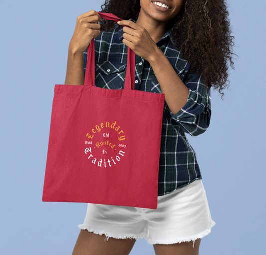 Lady Holding a Printed 6x6 bag from Legendary LTD