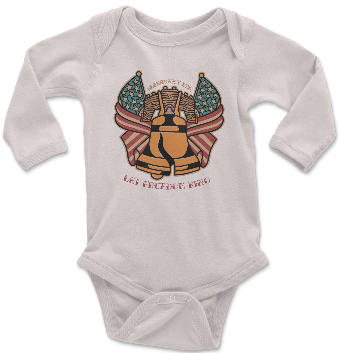 Onesie with Legendary LTD 6x6 Let Freedom Ring Design