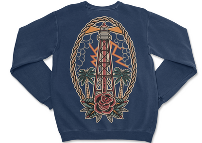 12"x17" Oversized Sweatshirt with Tattoo Style Artwork on Back 